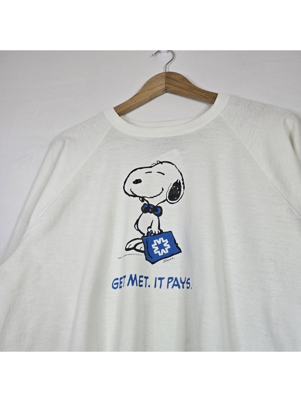 Vintage 80s 90s Snoopy Crewneck Sweatshirt White Size L - Picture 2 of 5